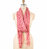 Modal Holiday Floral Print - Red - Square One Source
