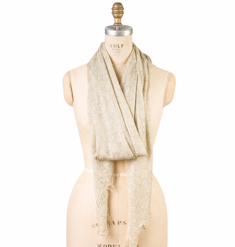 Modal Holiday Floral Print - Tan - Square One Source