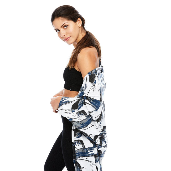 Cocoon Wrap in Gray Brush Print - Square One Source